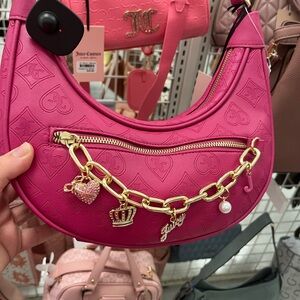 Juicy Couture Fuchsia Shoulder Bag with Gold Chain